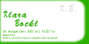 klara bockl business card